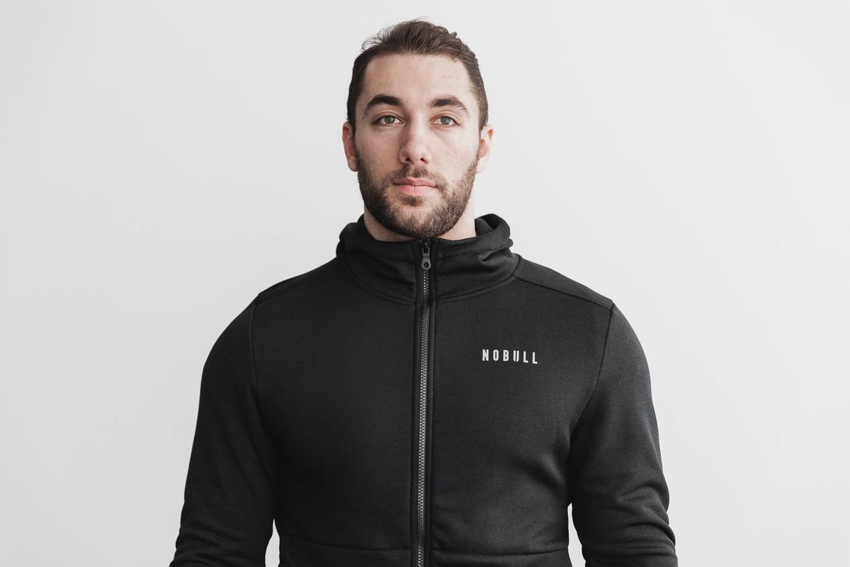 Nobull Performance Zip-up Hoodie Heren Zwart | 683045-OVS