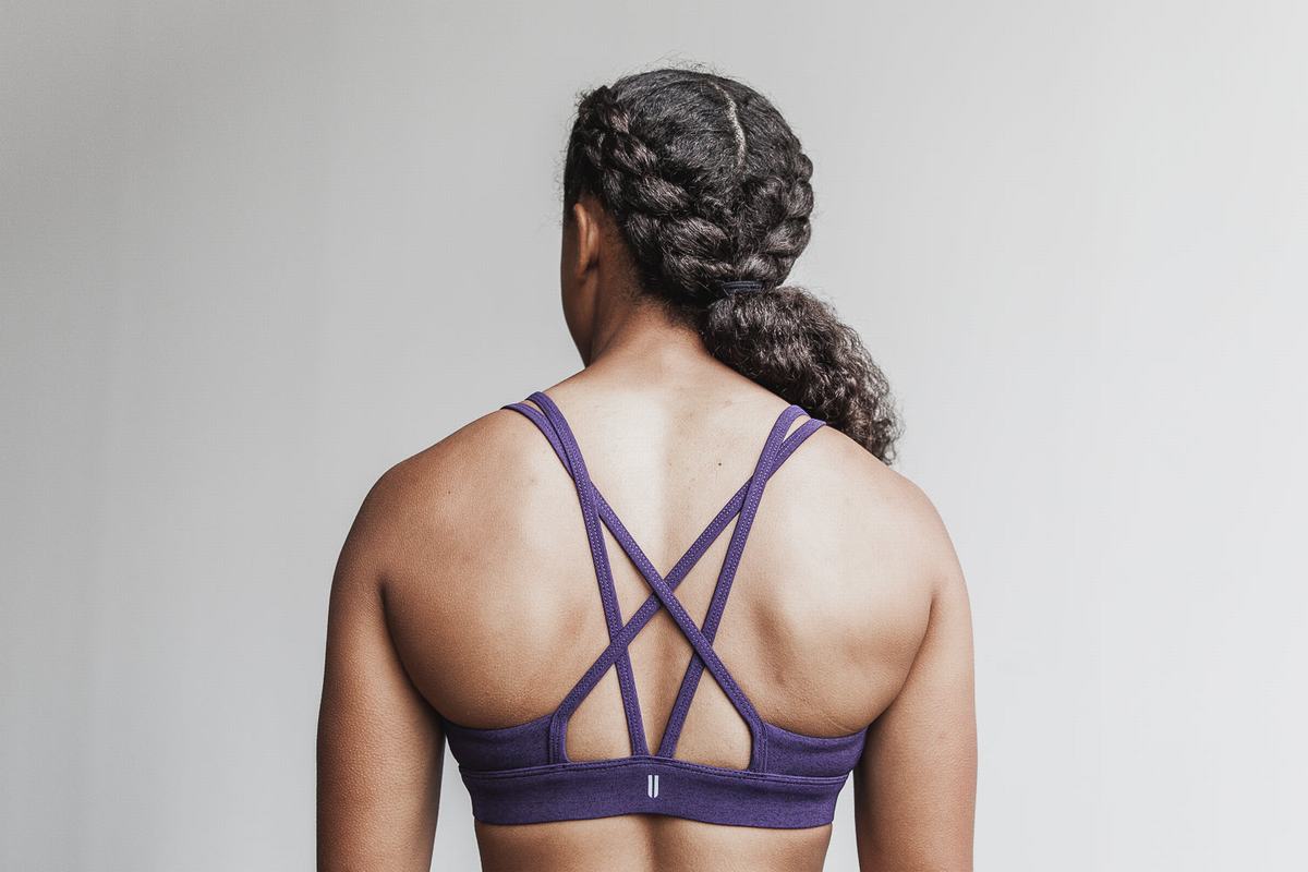 Nobull Plush Heather Sport Bh Dames Donkerpaars | 382596-REO