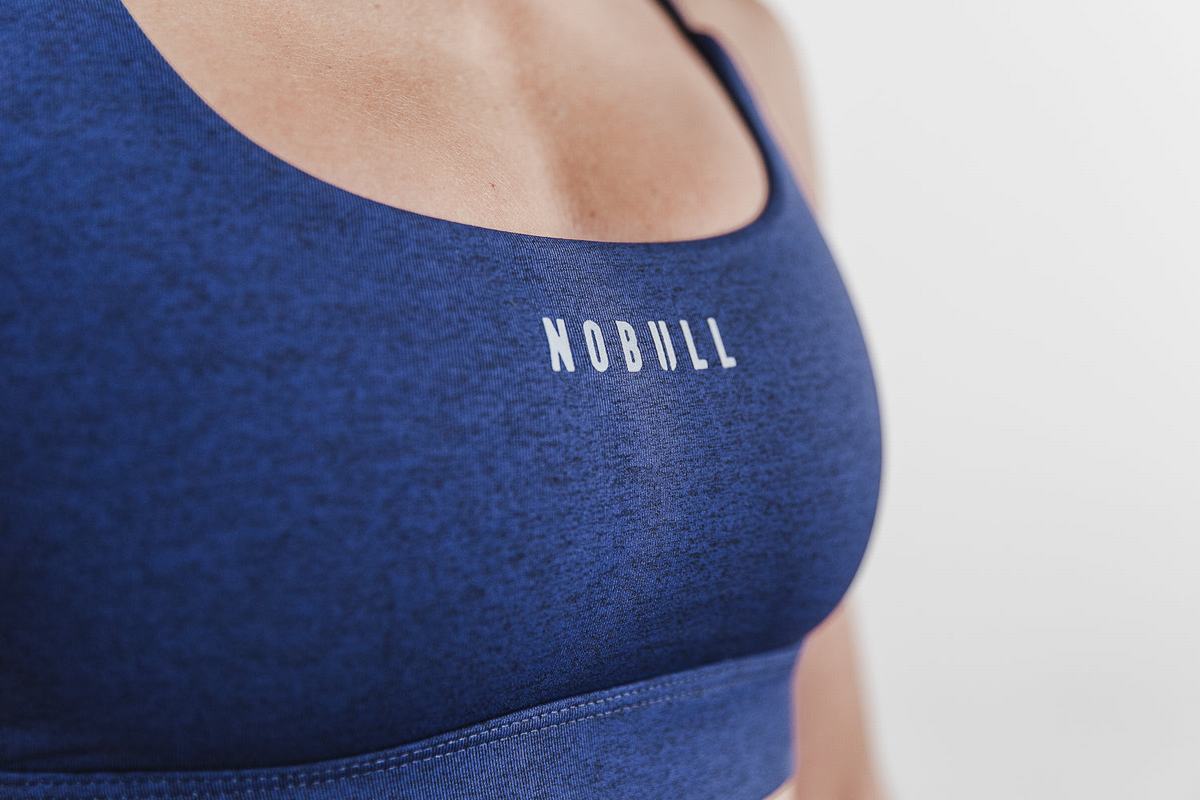 Nobull Plush Heather Sport Bh Dames Donkerblauw | 421856-AJG