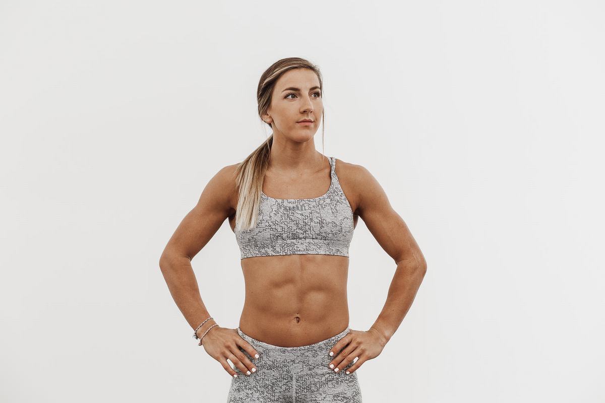 Nobull Plush Heather Sport Bh Dames Wit Camo | 180947-APV