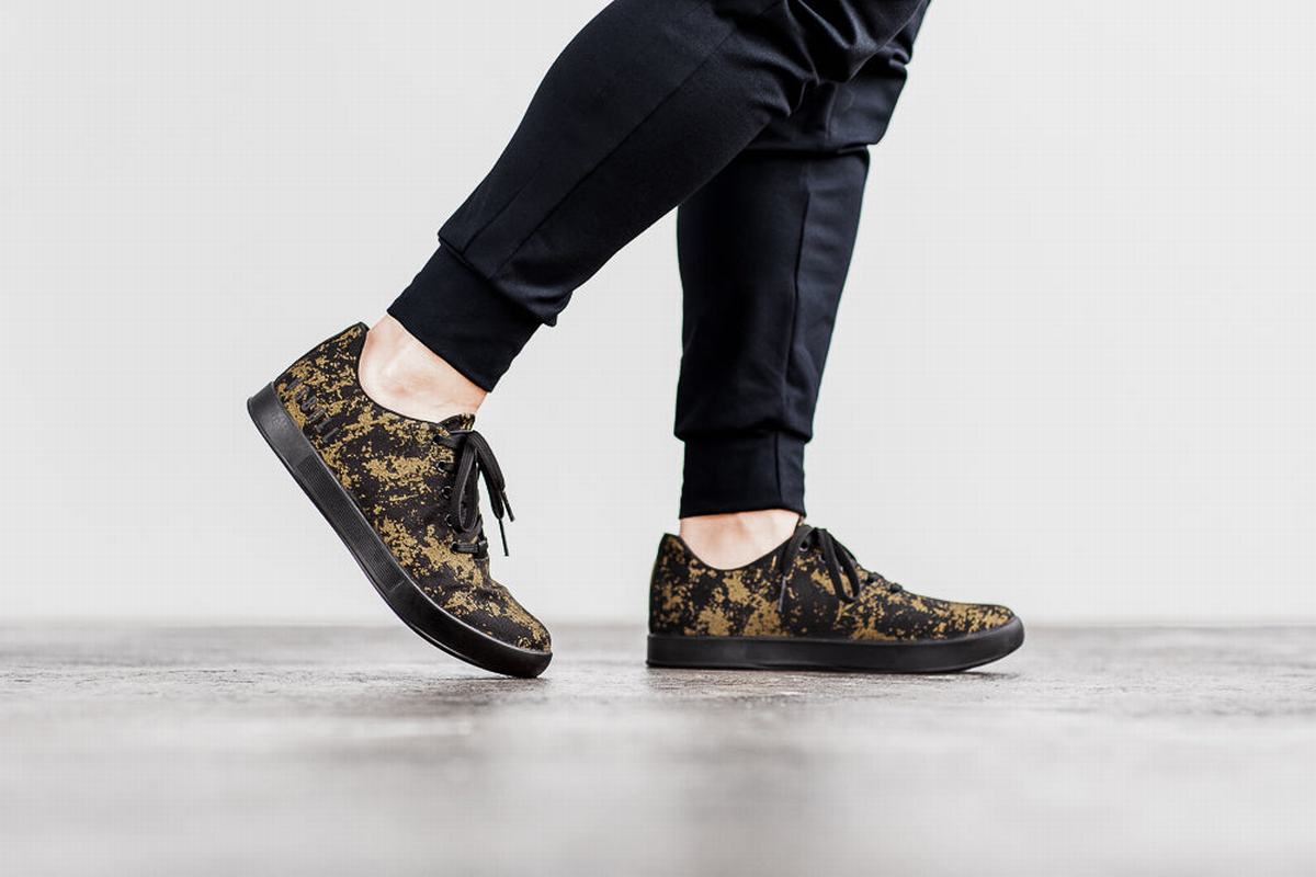 Nobull Pride Canvas Trainer Fitness Schoenen Heren Goud Zwart | 814206-QBG