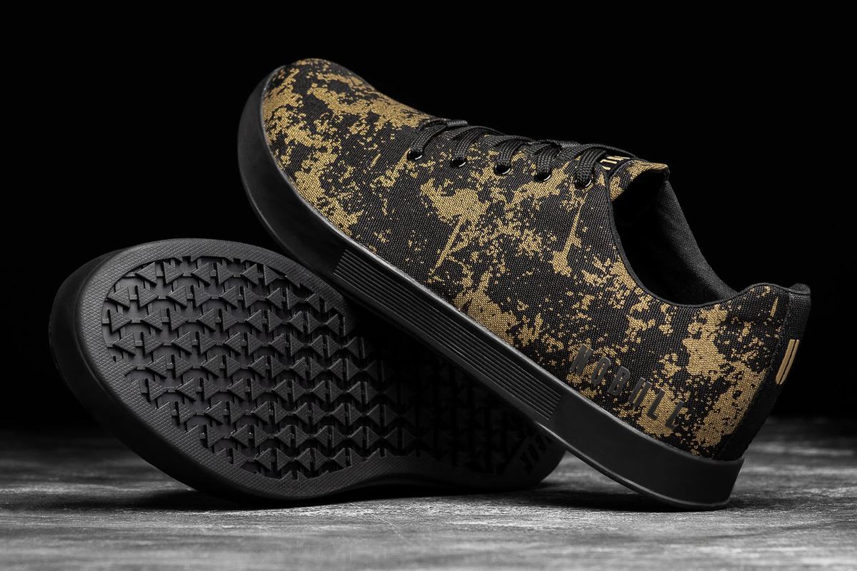 Nobull Pride Canvas Trainer Fitness Schoenen Heren Goud Zwart | 814206-QBG