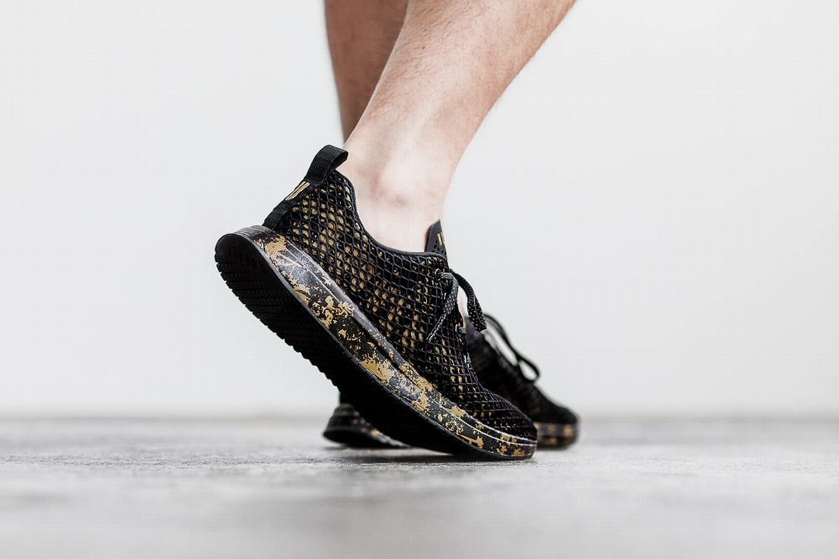 Nobull Pride Mesh Runner Loopschoenen Heren Goud Zwart | 791368-OKU