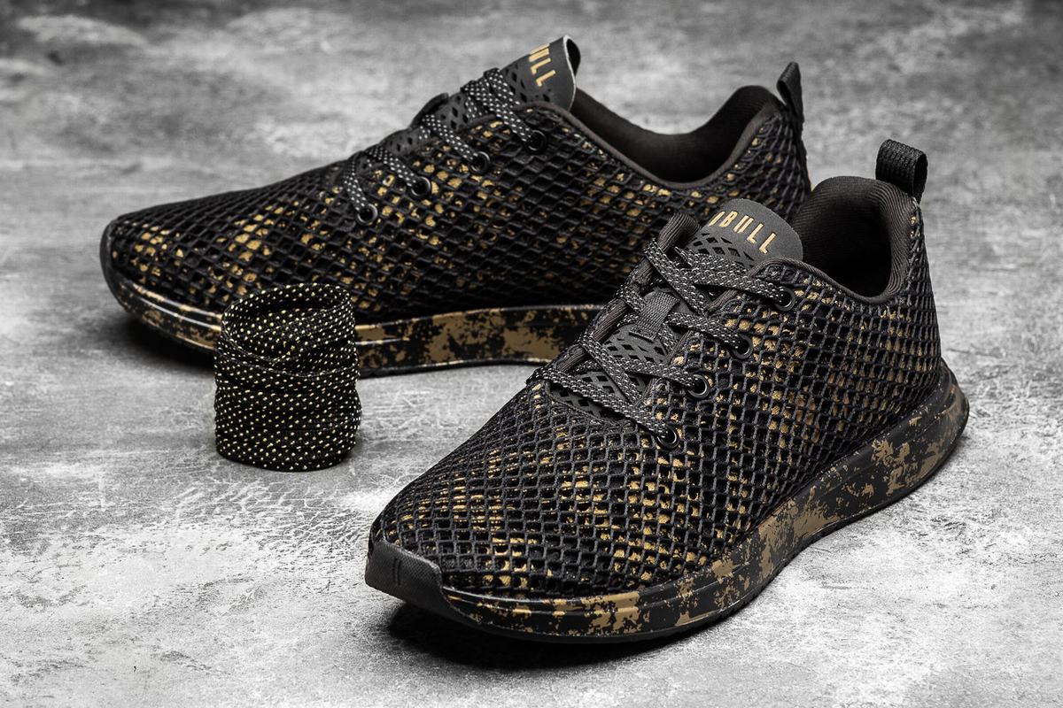 Nobull Pride Mesh Runner Loopschoenen Heren Goud Zwart | 791368-OKU