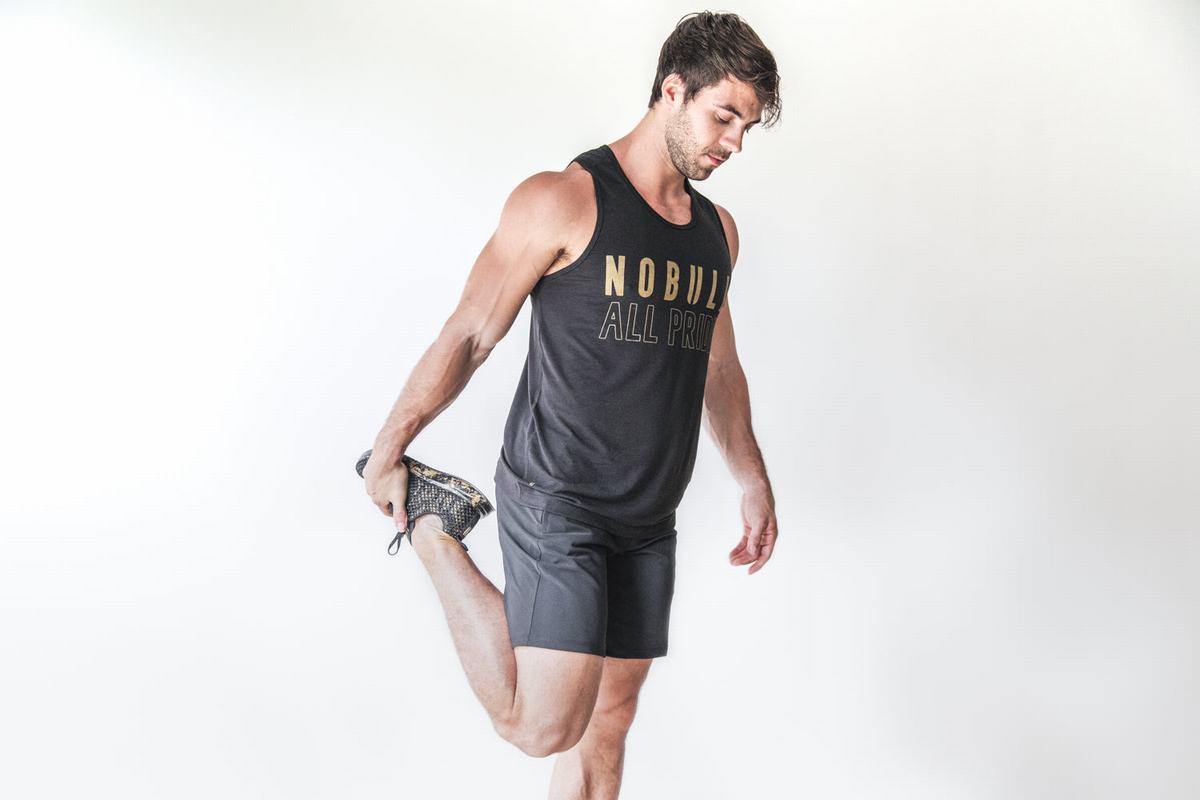 Nobull Pride Mesh Runner Loopschoenen Heren Goud Zwart | 791368-OKU