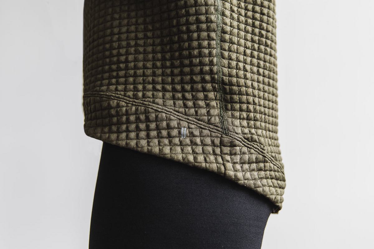 Nobull Quilted Crew Pullover Dames Groen | 567982-HSK