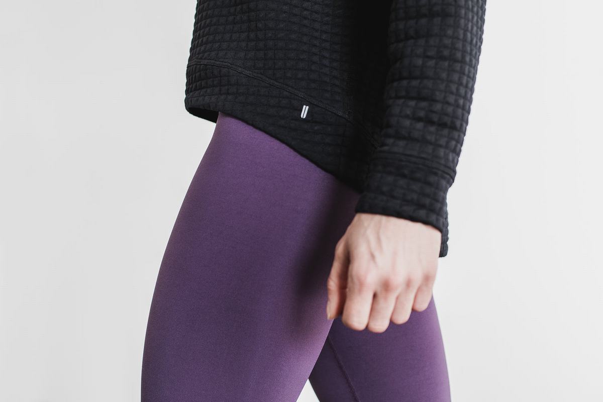 Nobull Quilted Crew Pullover Dames Zwart | 183205-ISV