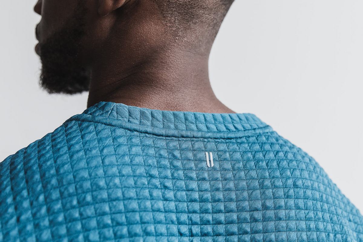 Nobull Quilted Crew Pullover Heren Grijs Blauw | 510473-ENG