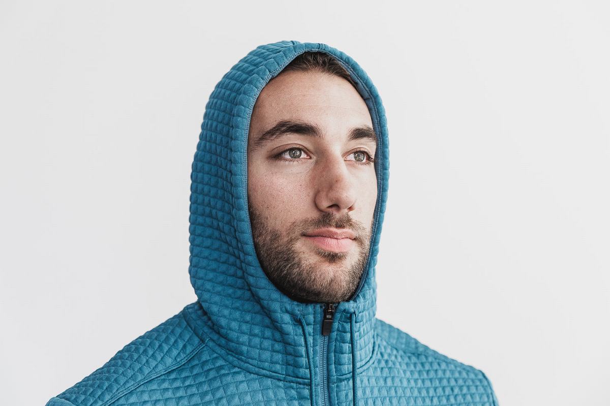 Nobull Quilted Zip-up Jassen Heren Grijs Blauw | 596278-WTD
