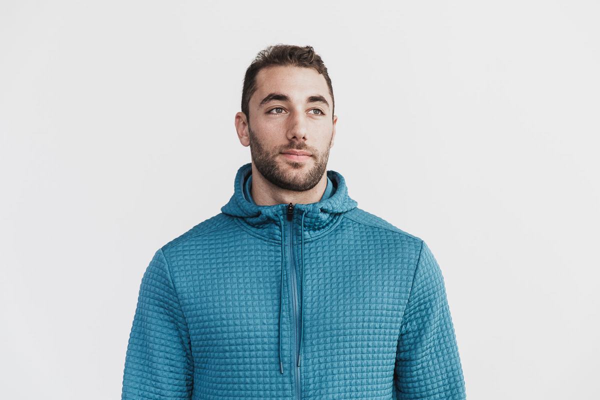 Nobull Quilted Zip-up Jassen Heren Grijs Blauw | 596278-WTD