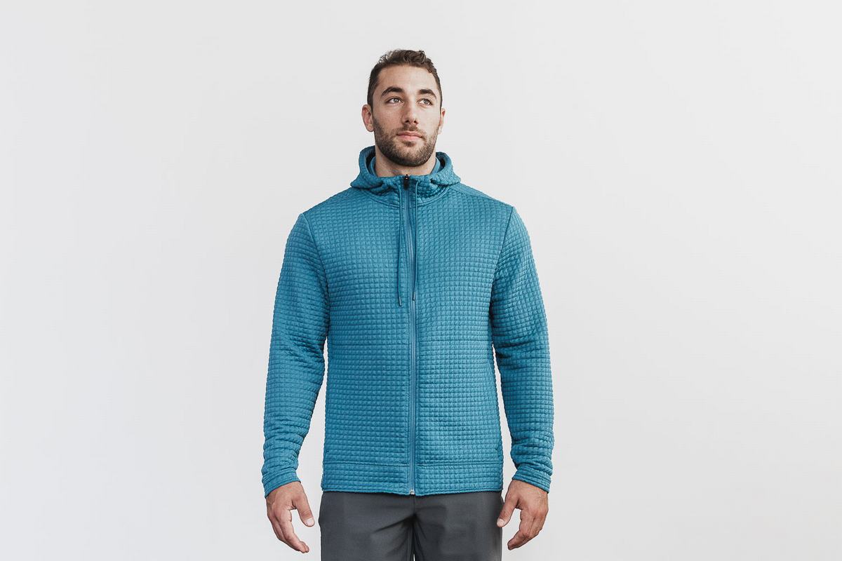 Nobull Quilted Zip-up Jassen Heren Grijs Blauw | 596278-WTD