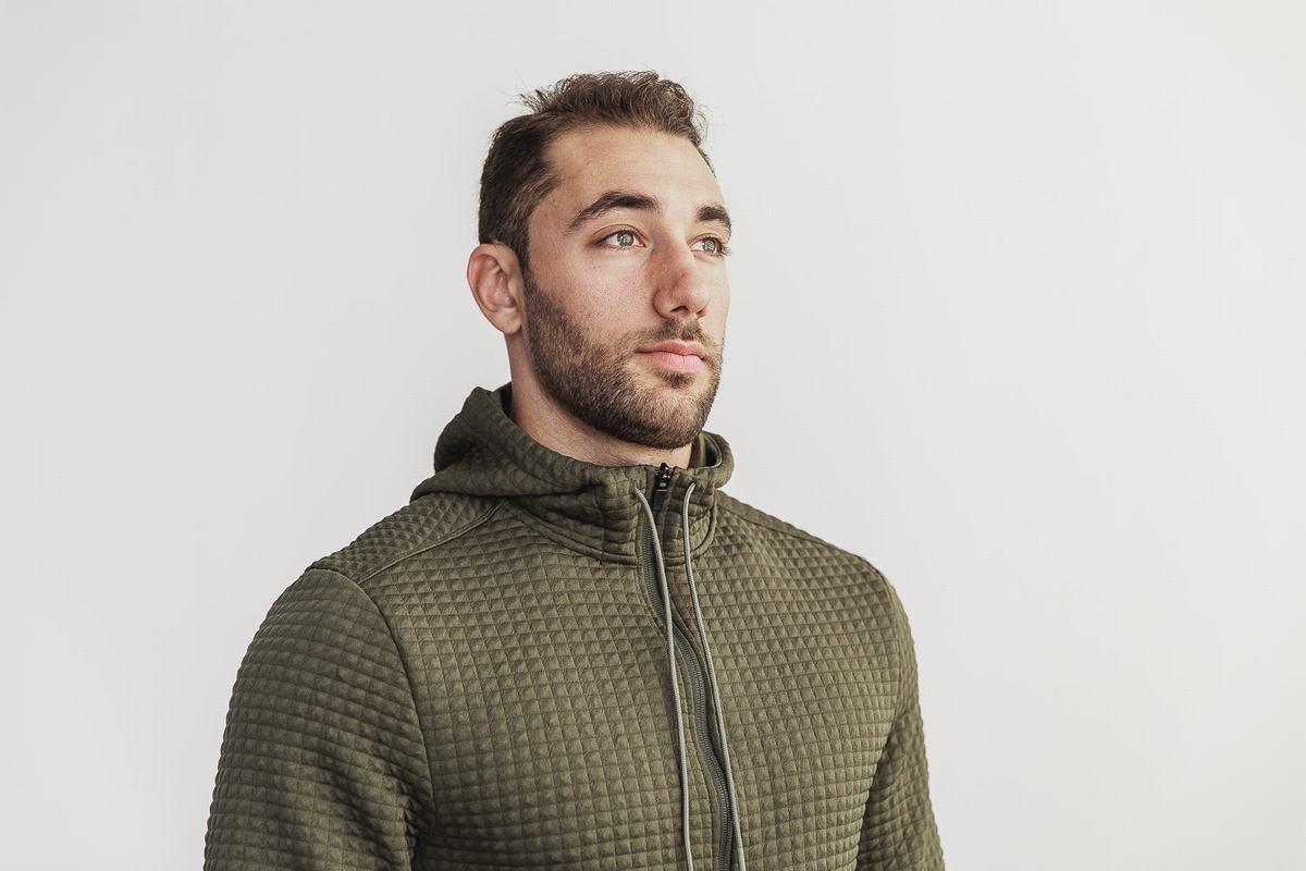 Nobull Quilted Zip-up Jassen Heren Groen | 098576-LXD