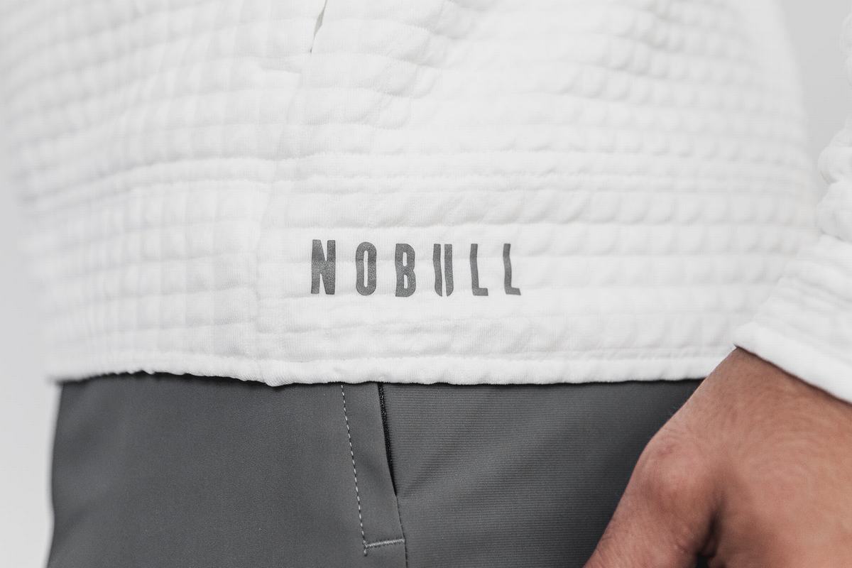 Nobull Quilted Zip-up Jassen Heren Wit | 631079-CIA