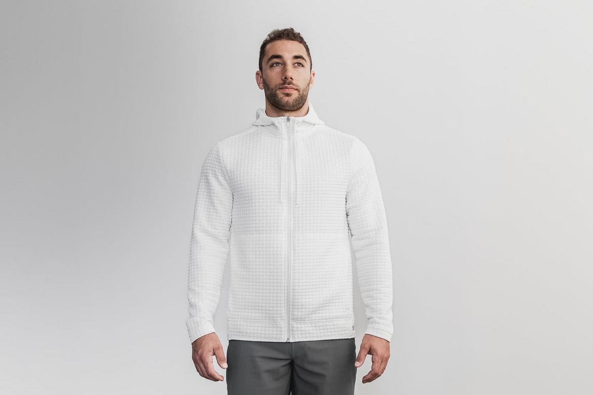 Nobull Quilted Zip-up Jassen Heren Wit | 631079-CIA