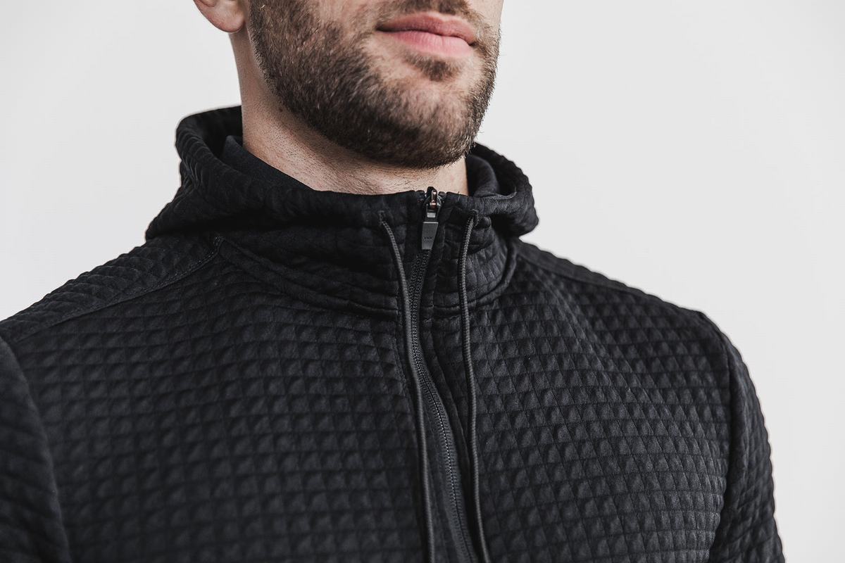 Nobull Quilted Zip-up Jassen Heren Zwart | 682974-LAH