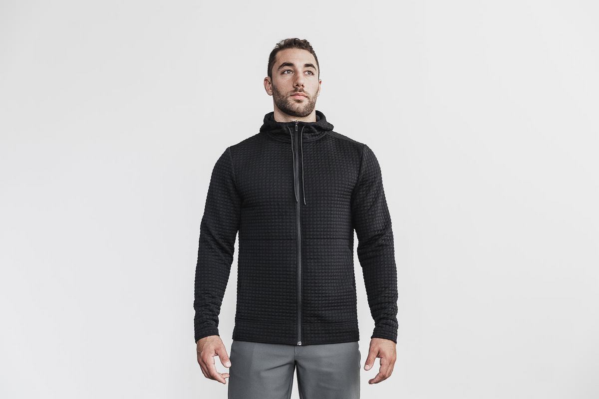 Nobull Quilted Zip-up Jassen Heren Zwart | 682974-LAH