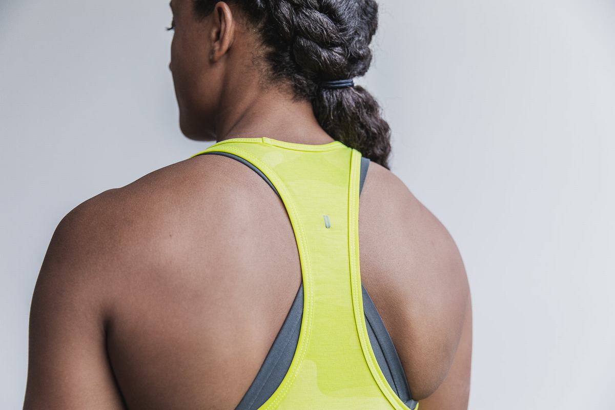 Nobull Racerback Tank Neon Tanktop Dames Geel Camo | 895603-TDL
