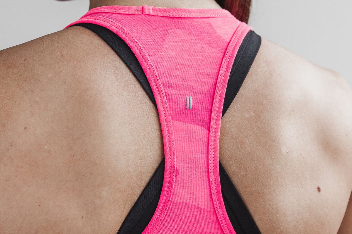 Nobull Racerback Tank Neon Tanktop Dames Roze Camo | 910724-JWN