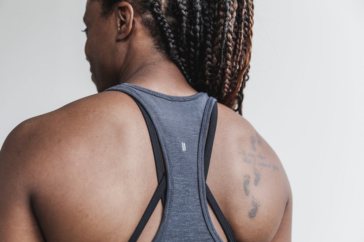 Nobull Racerback Tank Tanktop Dames Diepgrijs | 359471-YCA