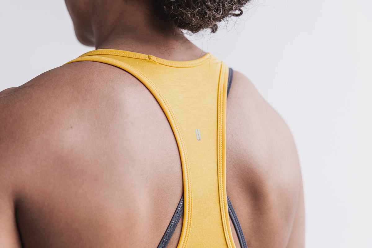 Nobull Racerback Tank Tanktop Dames Geel | 013546-OMZ