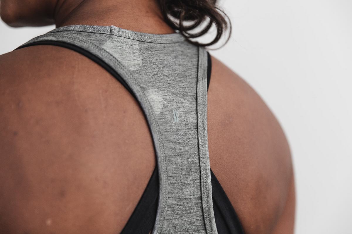 Nobull Racerback Tank Tanktop Dames Grijs Camo | 541679-MXH