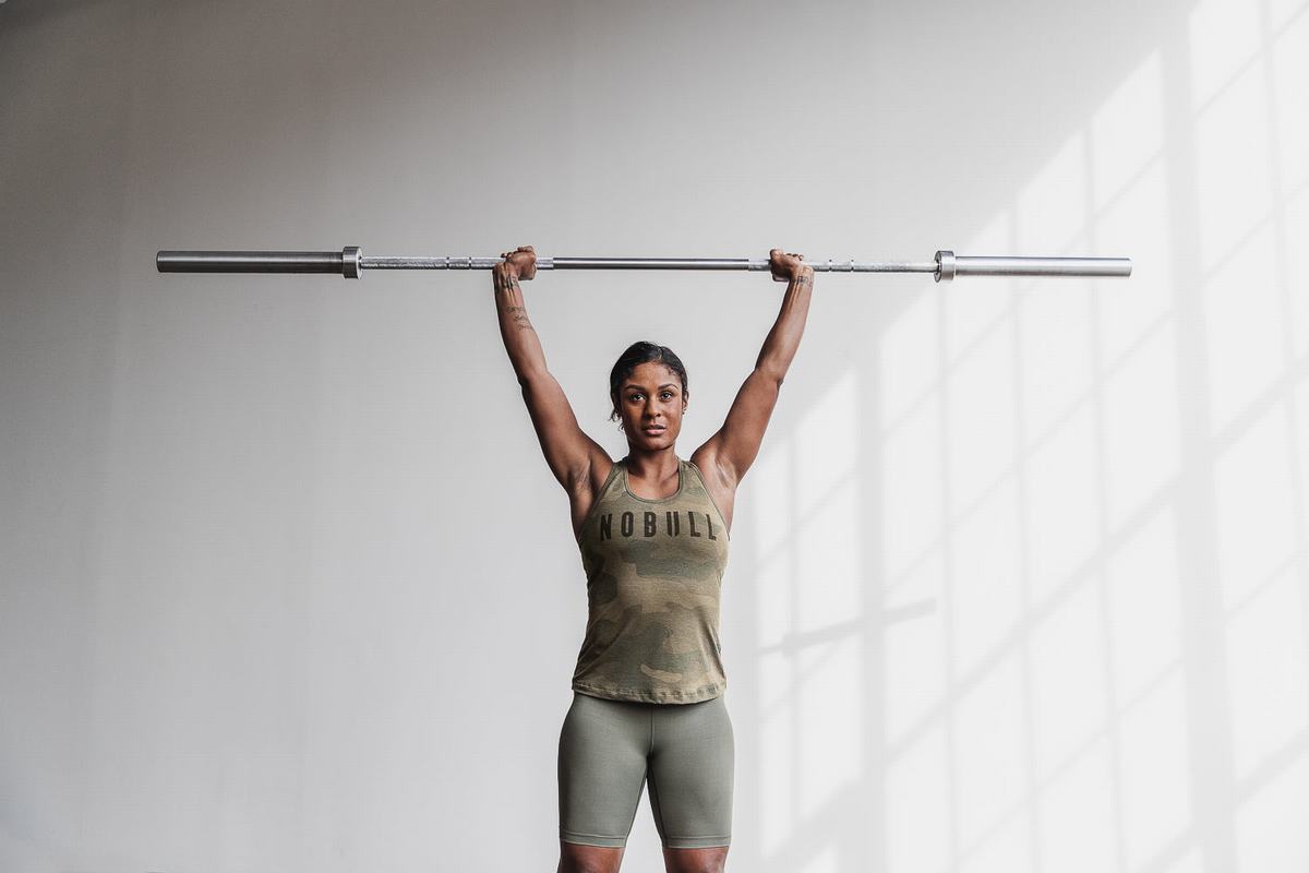 Nobull Racerback Tank Tanktop Dames Groen Camo | 192587-RUY