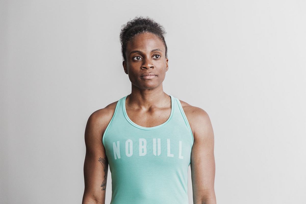 Nobull Racerback Tank Tanktop Dames Lichtturquoise | 721043-WPR