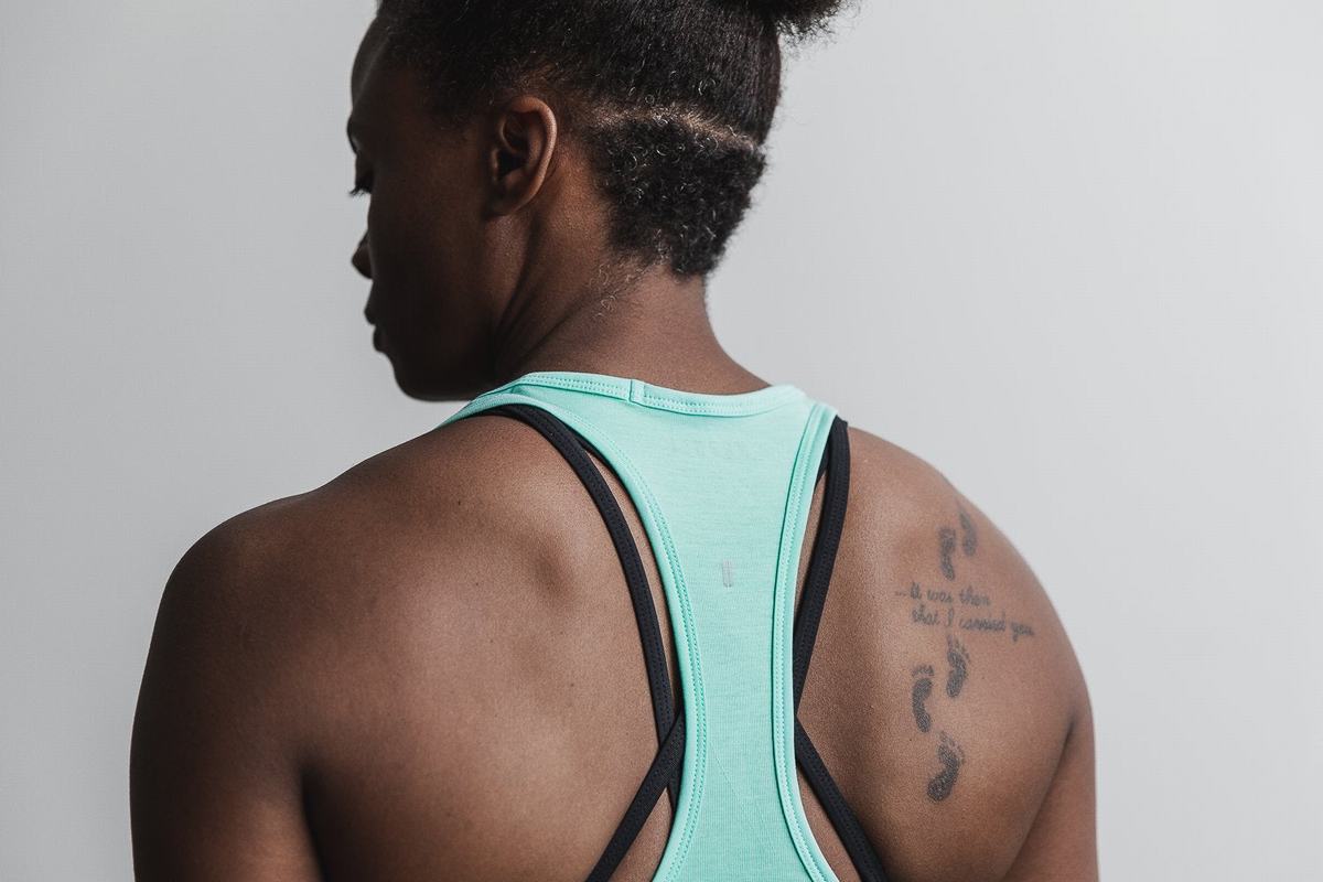 Nobull Racerback Tank Tanktop Dames Lichtturquoise | 721043-WPR