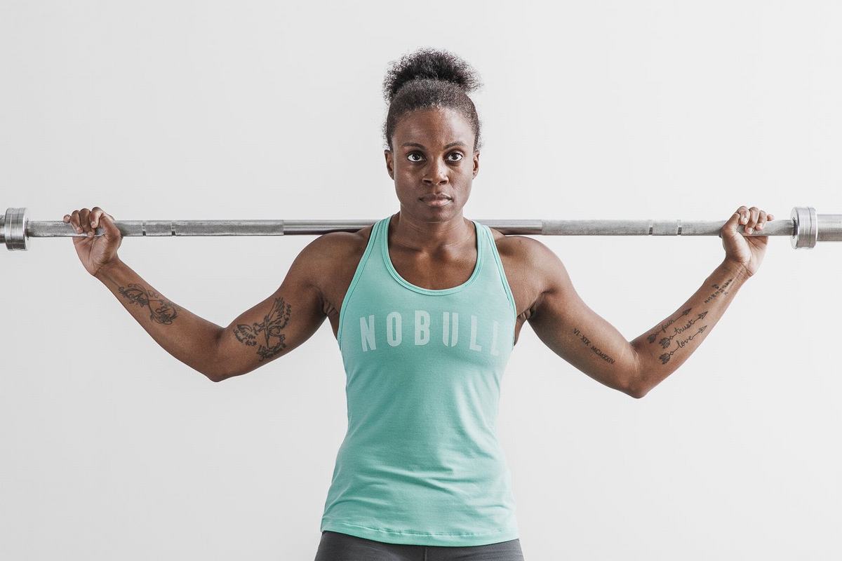 Nobull Racerback Tank Tanktop Dames Lichtturquoise | 721043-WPR