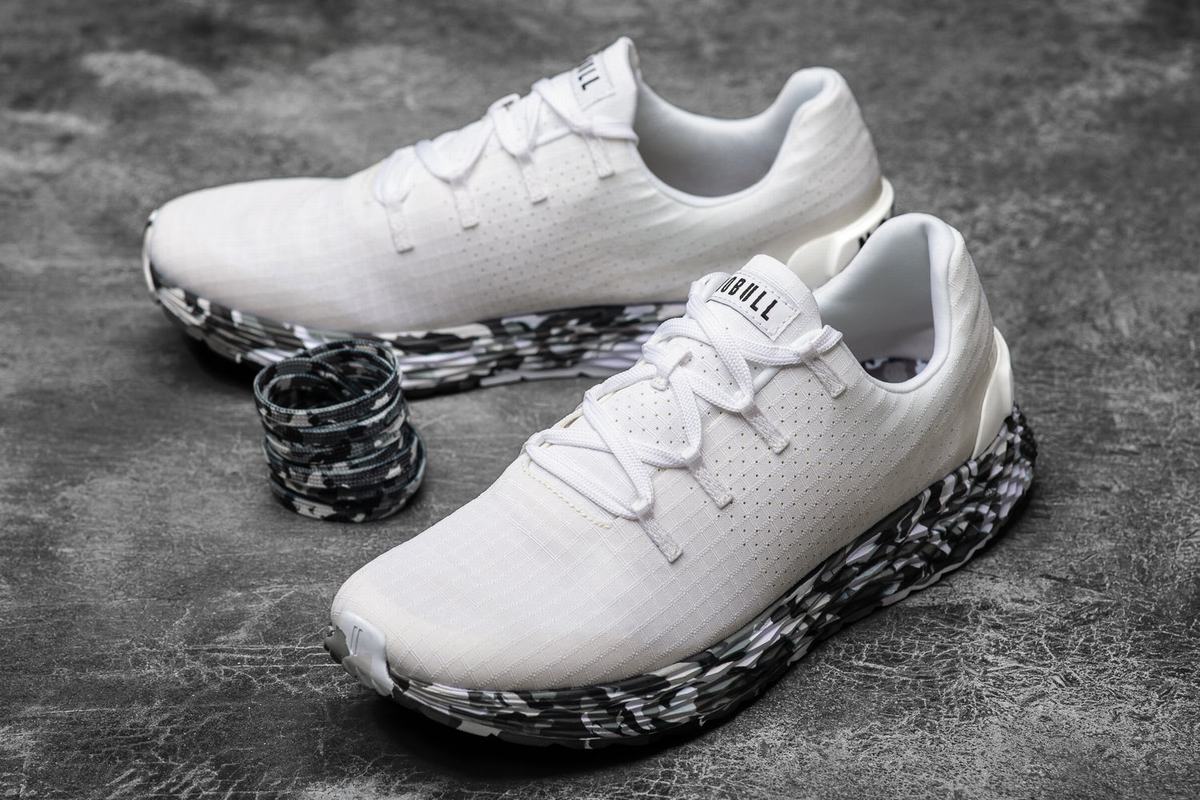 Nobull Ripstop Runner Loopschoenen Dames Wit Grijs | 502738-DFQ