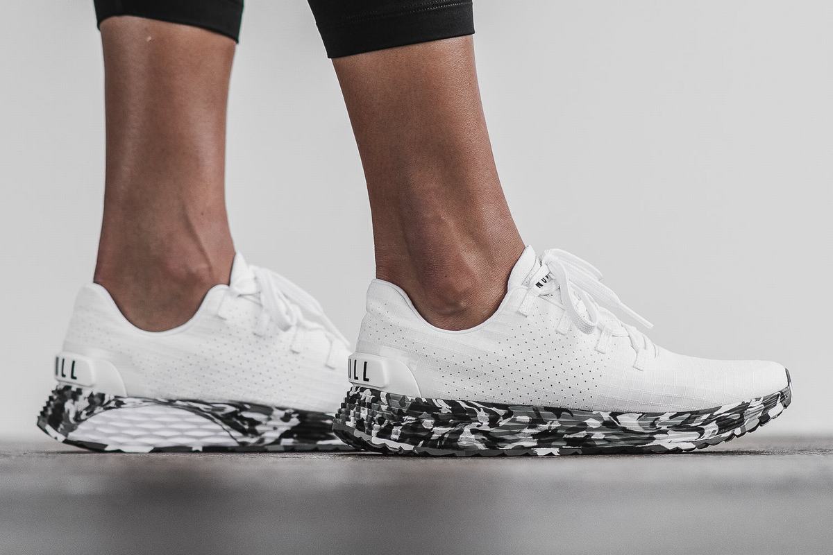 Nobull Ripstop Runner Loopschoenen Dames Wit Grijs | 502738-DFQ