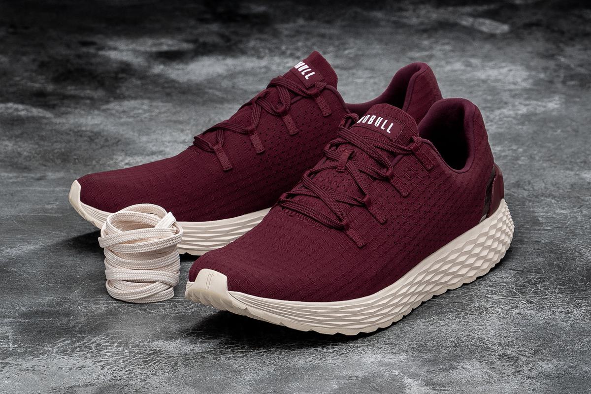 Nobull Ripstop Runner Loopschoenen Heren Donkerrood Wit | 162954-VKU