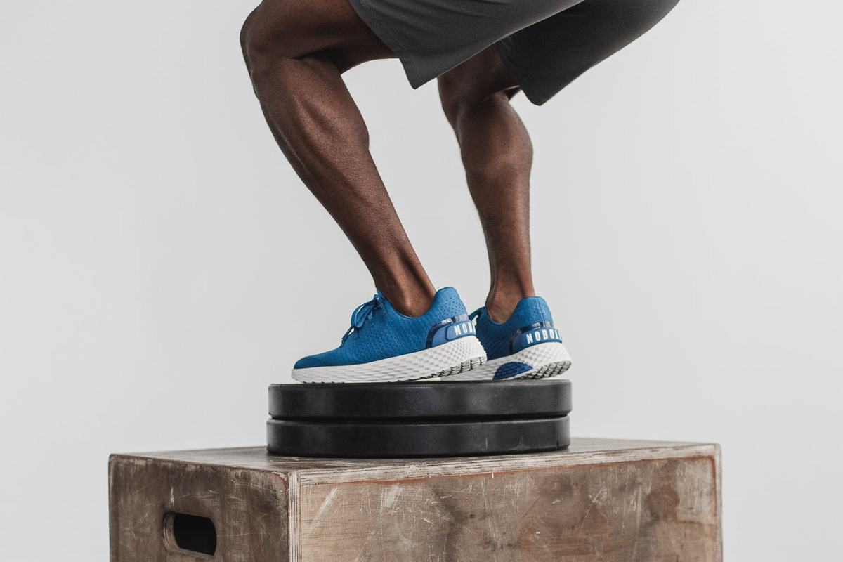 Nobull Ripstop Runner Loopschoenen Heren Azuurblauw Wit | 864703-QDH