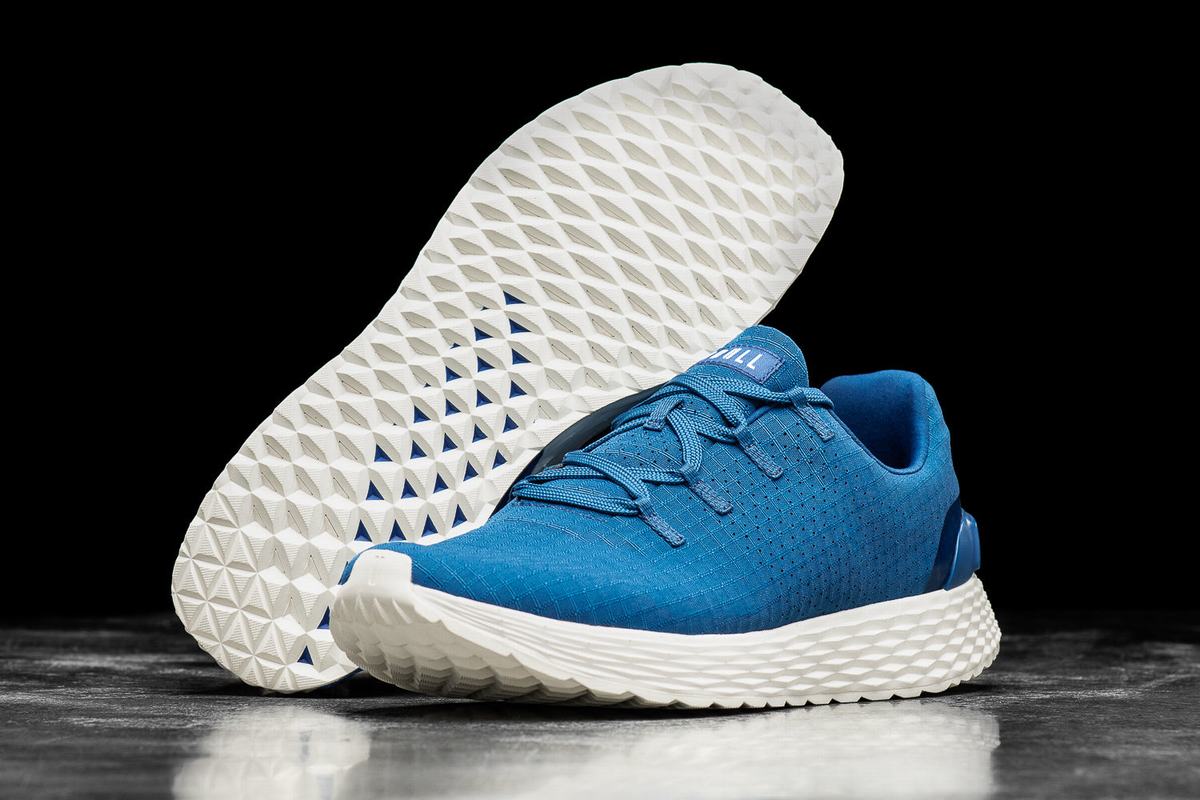 Nobull Ripstop Runner Loopschoenen Heren Azuurblauw Wit | 864703-QDH