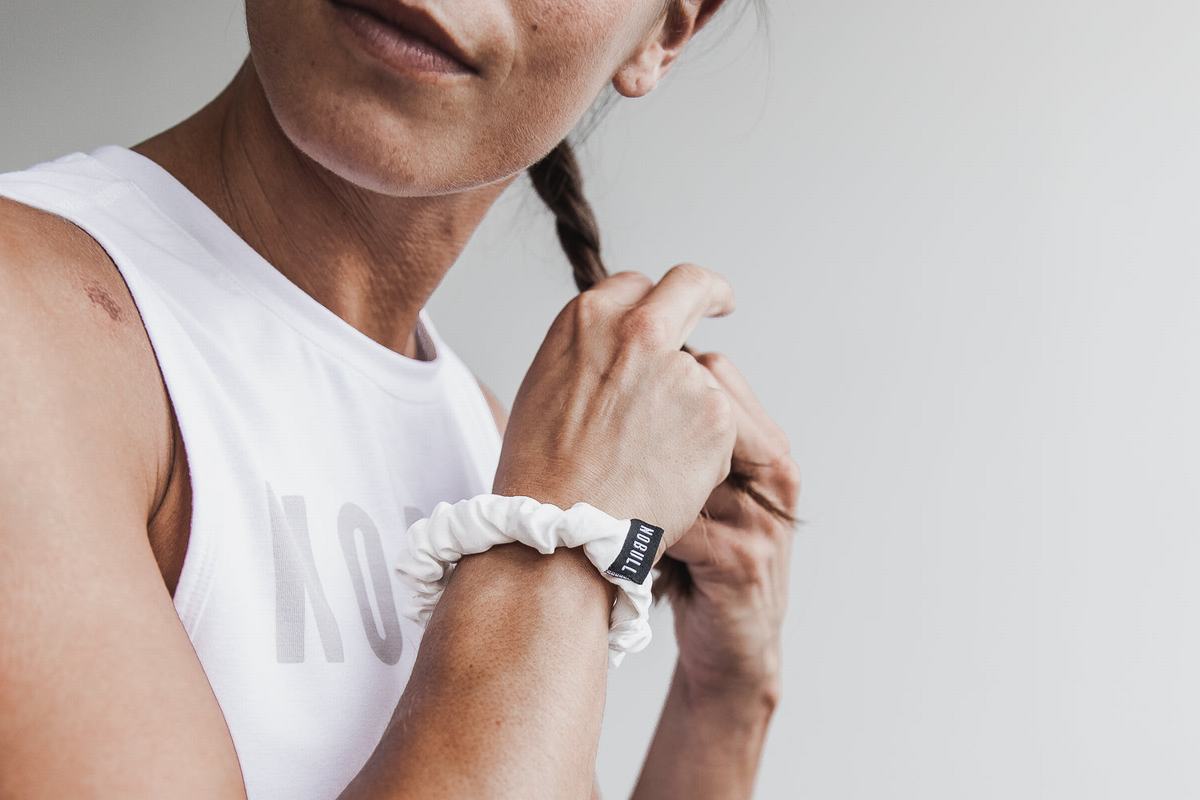 Nobull Scrunchie Haarwokkel Dames Wit | 487516-MKU