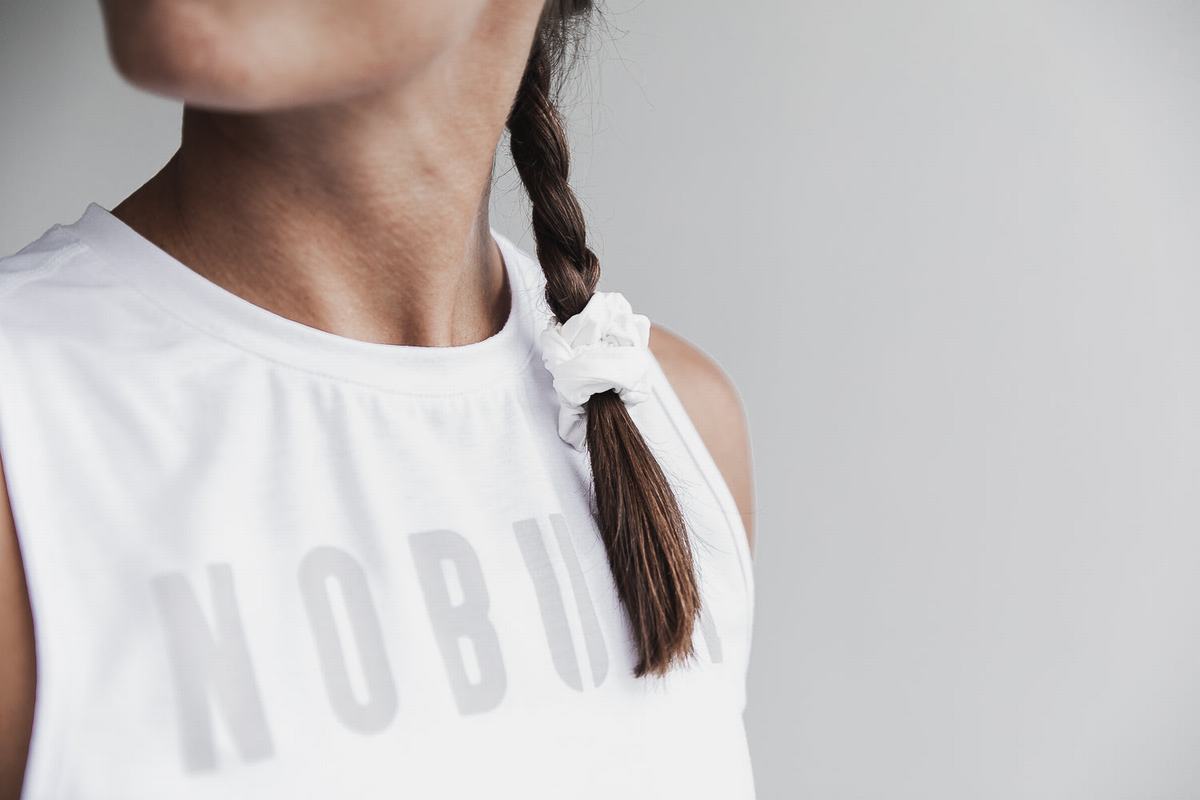 Nobull Scrunchie Haarwokkel Heren Wit | 297835-NEO