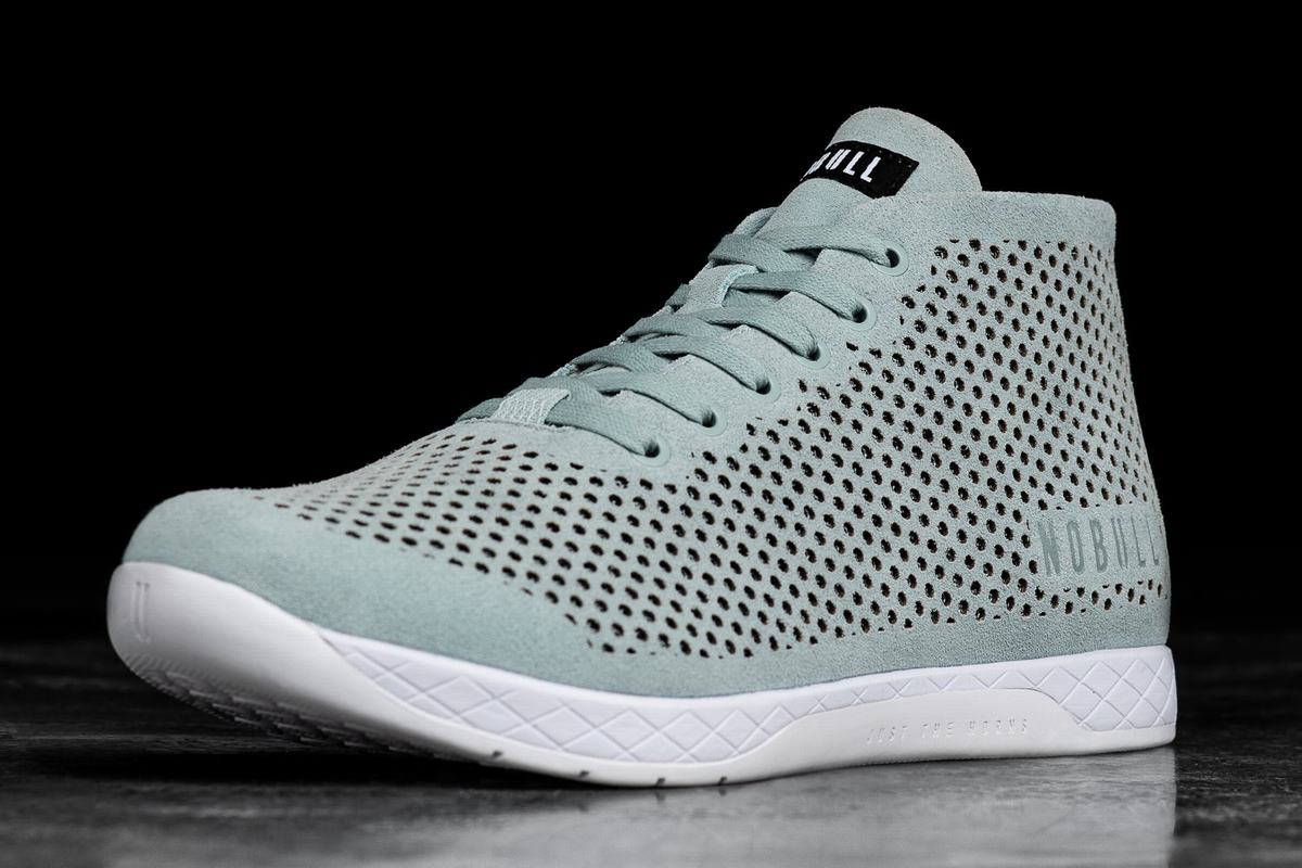 Nobull Suede Mid Trainer Fitness Schoenen Heren Groen | 187640-UHG
