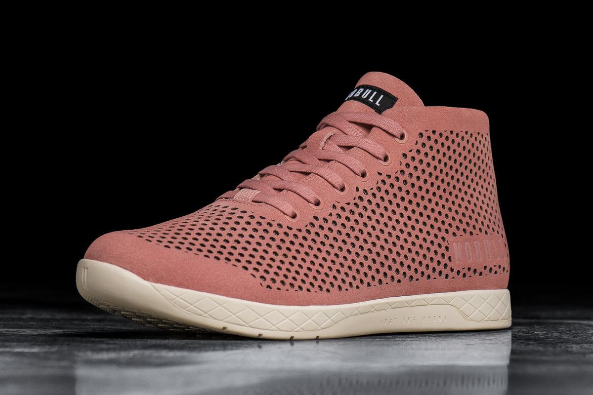 Nobull Suede Mid Trainer Fitness Schoenen Heren Roze | 397028-UNM