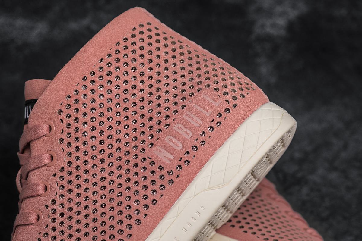 Nobull Suede Mid Trainer Fitness Schoenen Heren Roze | 397028-UNM