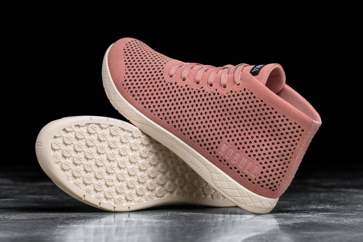Nobull Suede Mid Trainer Fitness Schoenen Heren Roze | 397028-UNM