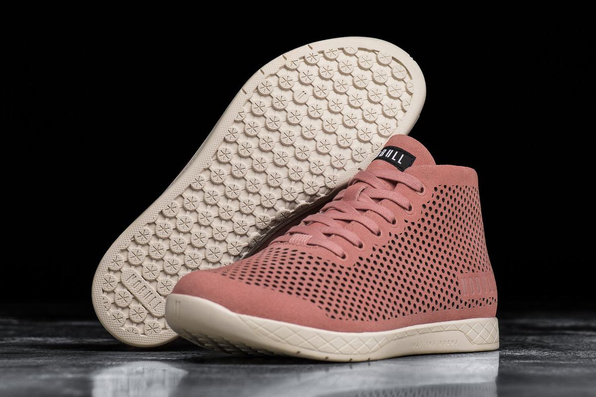 Nobull Suede Mid Trainer Fitness Schoenen Heren Roze | 397028-UNM