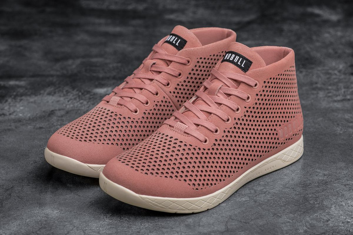 Nobull Suede Mid Trainer Fitness Schoenen Heren Roze | 397028-UNM