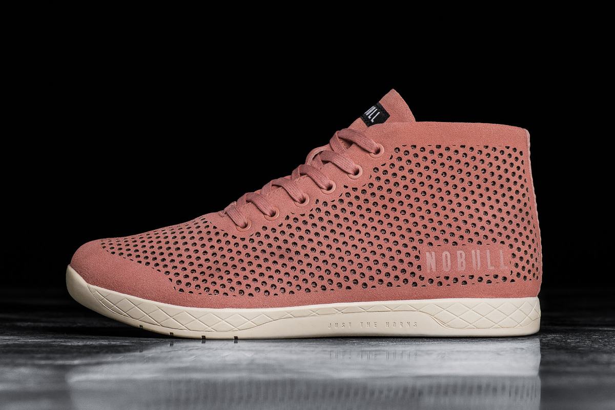 Nobull Suede Mid Trainer Fitness Schoenen Heren Roze | 397028-UNM