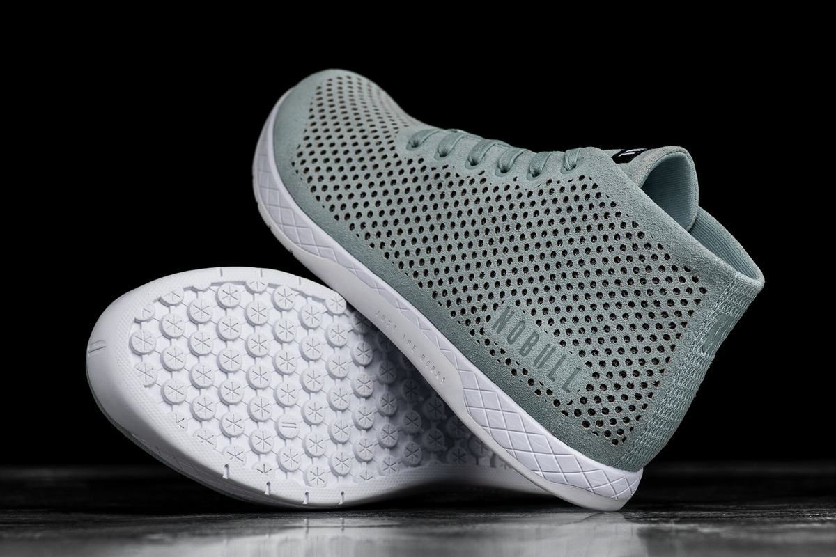 Nobull Suede Mid Trainer Fitness Schoenen Dames Groen | 437819-NIU