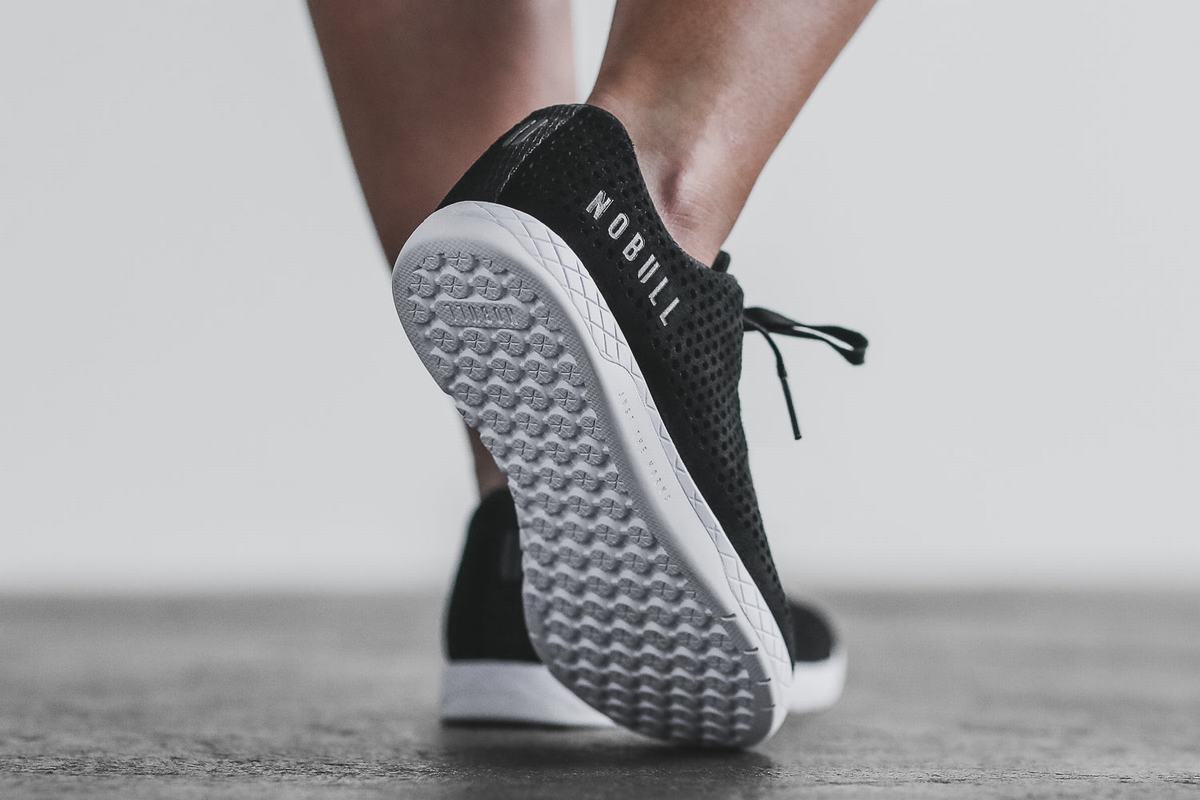 Nobull Suede Trainer Fitness Schoenen Dames Zwart Wit | 143786-DPX