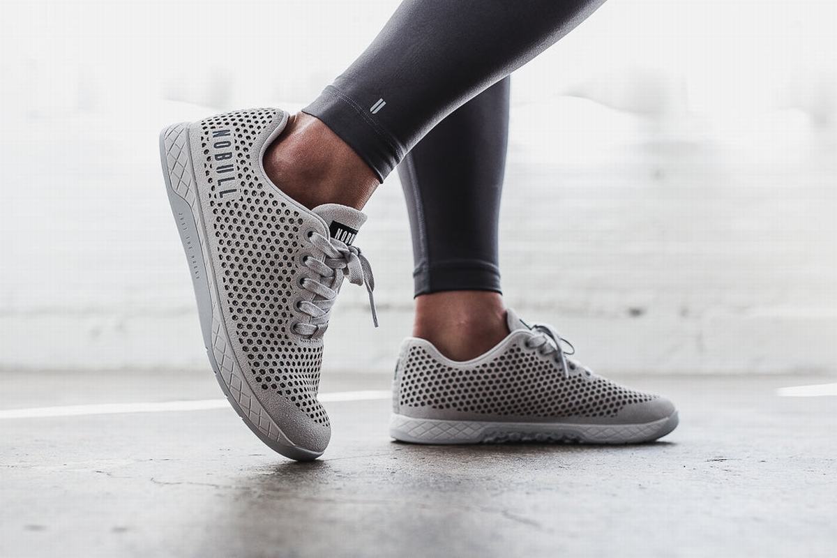 Nobull Suede Trainer Fitness Schoenen Dames Lichtgrijs | 659748-EKX
