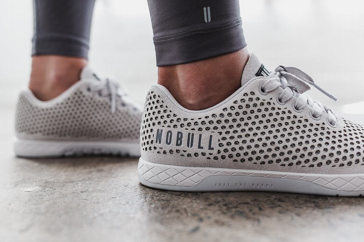 Nobull Suede Trainer Fitness Schoenen Dames Lichtgrijs | 659748-EKX
