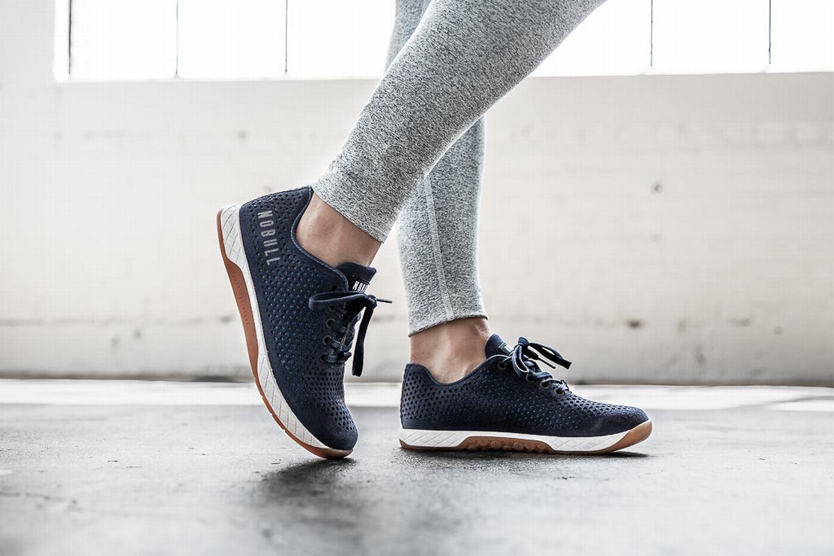 Nobull Suede Trainer Fitness Schoenen Dames Donkerblauw | 923748-GSM