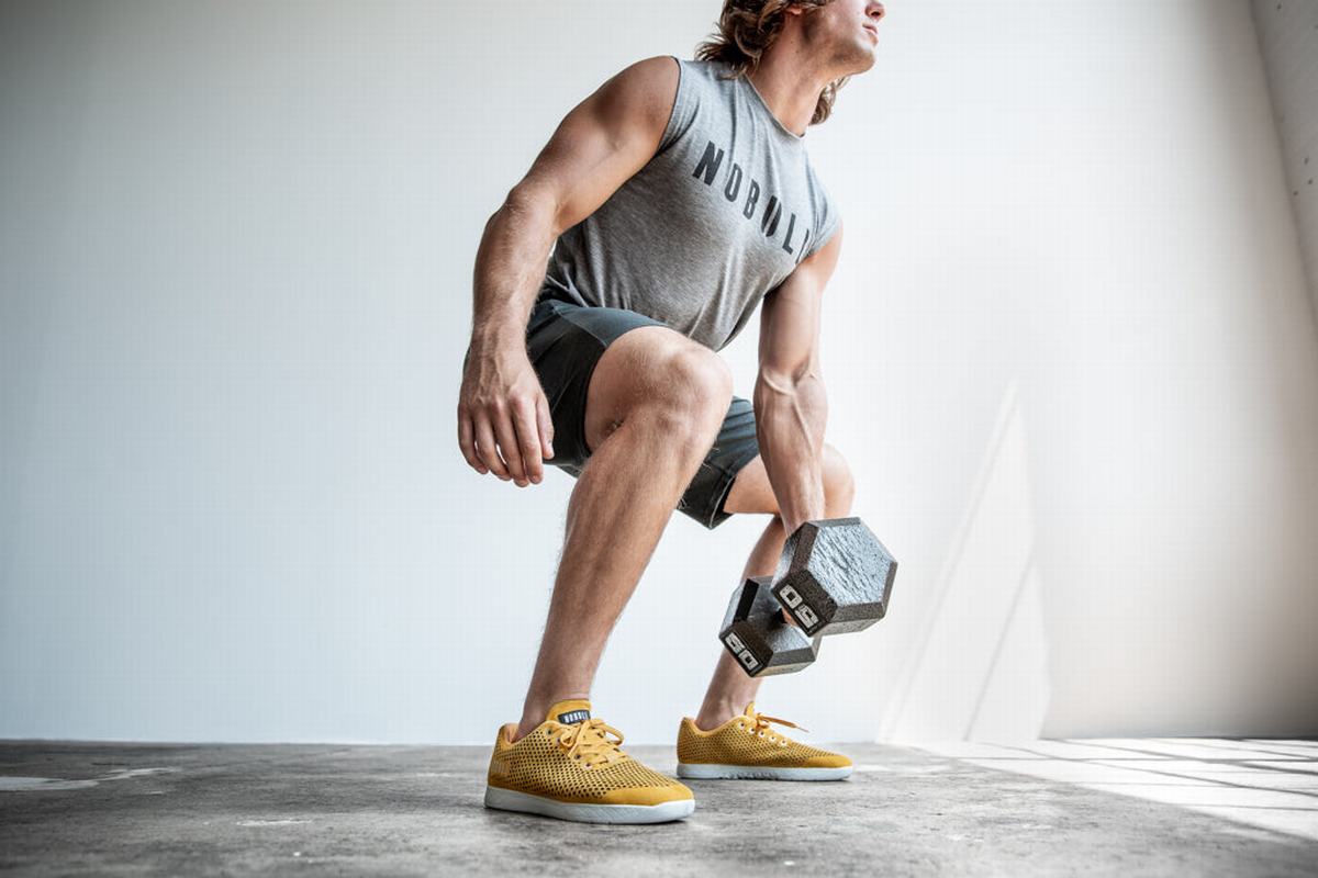Nobull Suede Trainer Fitness Schoenen Heren Geel | 043265-CIO