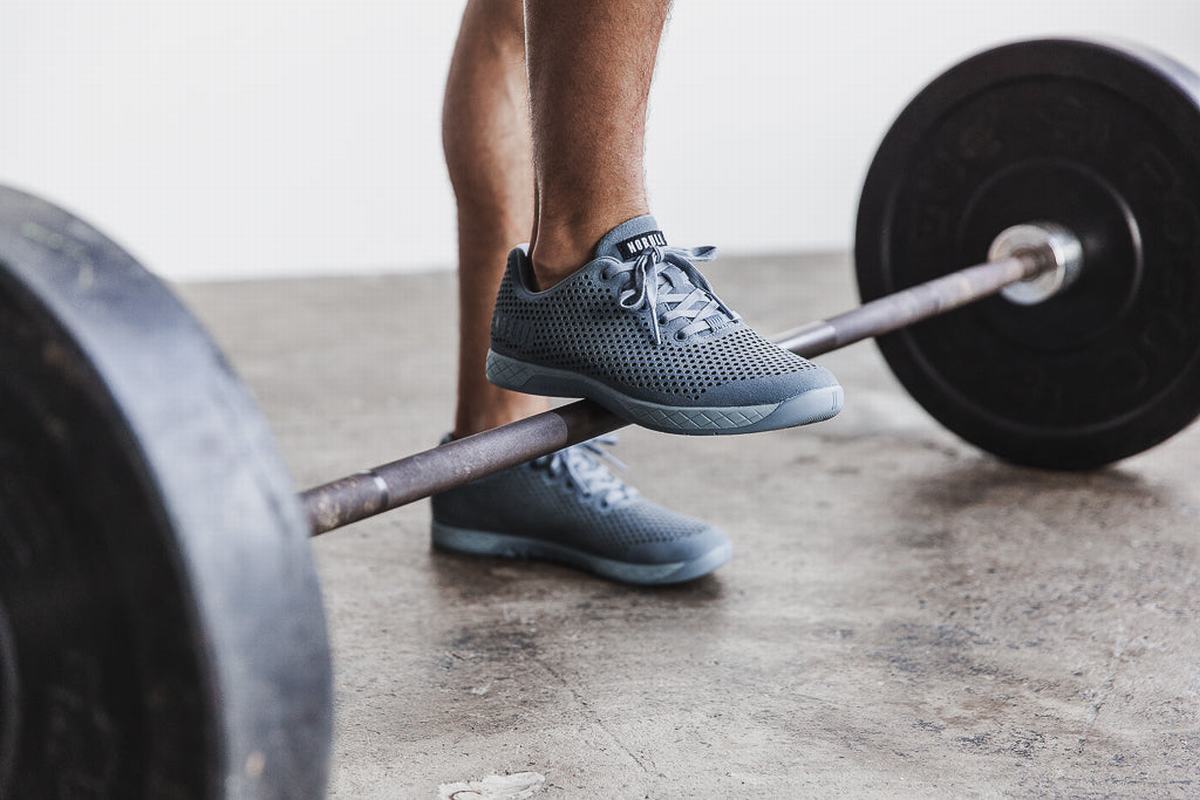 Nobull Suede Trainer Fitness Schoenen Heren Grijs Blauw | 601953-JDZ